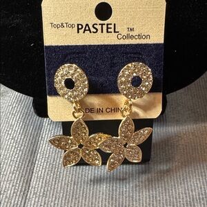 Gold and Silver Floral Earrings